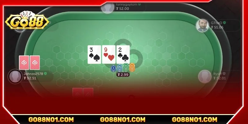 Poker là tựa game được cổng cược GO88 tổ chức cá cược đầy sôi động